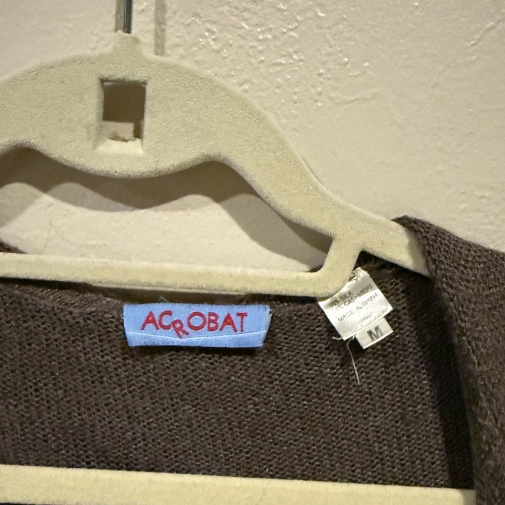 Acrobat Brown Open Front Cardigan Sweater - Picture 3 of 3